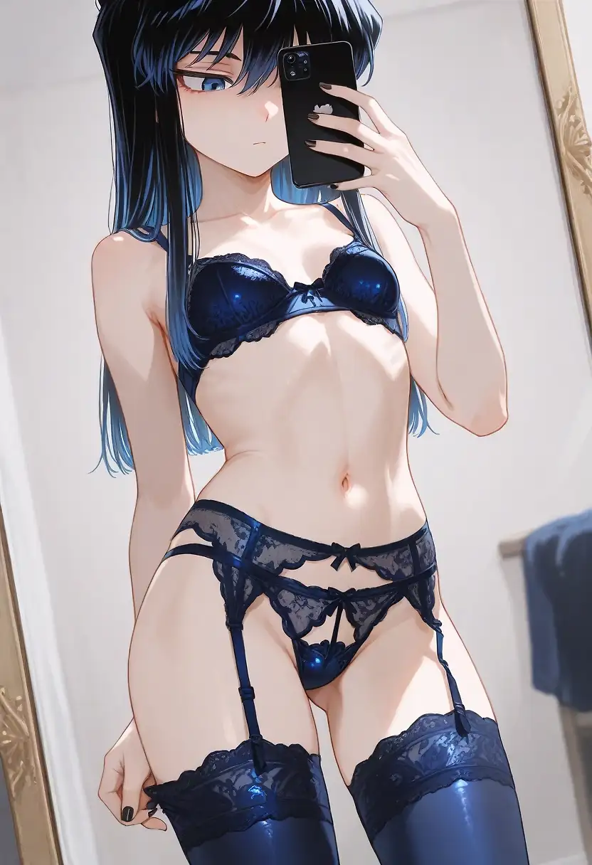 AI art 'Anticipation' with user description 'Anara is waiting for you to text her.
She got bored and ordered some things online.
She wanted to show you what she's been doing.
Her last message reads, "It's not as good as yours".'